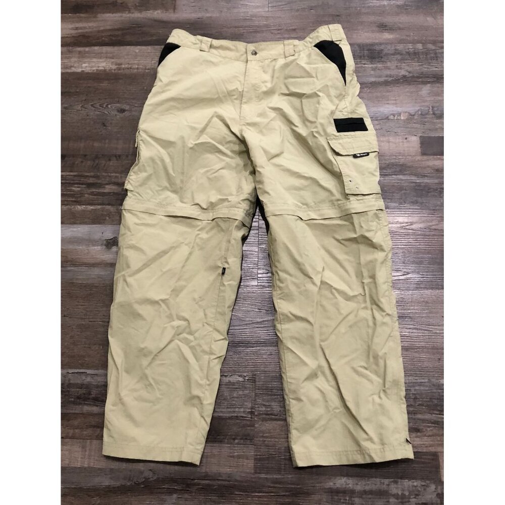 Mojo Sportswear Mens Size 38 Beige Convertible Cargo Pants Zip into Shorts